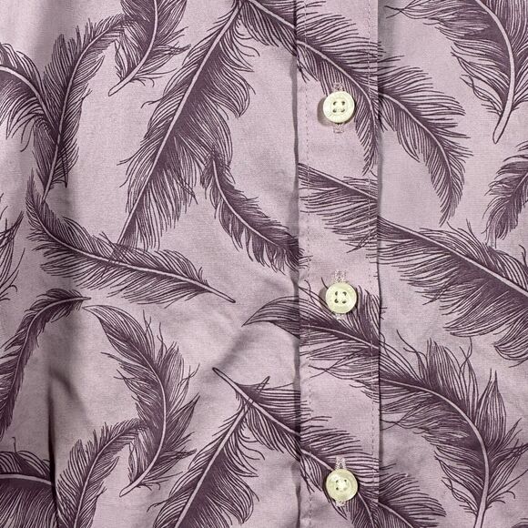 Duluth‎ Trading Co Wrinkle Fighter Tunic Button Down Shirt Purple Feather Medium - Picture 2 of 12